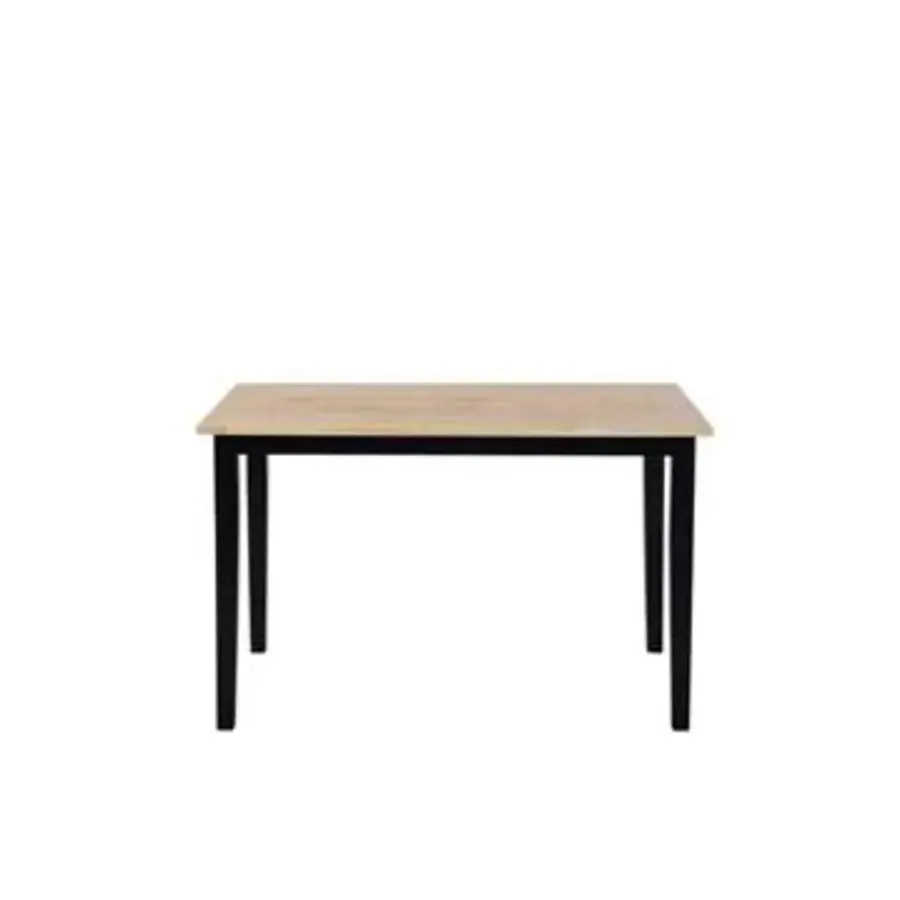 Rechthoekige Eettafels|Houten Eettafels-Beliani HOUSTON - Eettafel - Zwart - 75 x 120 cm - Rubberhout