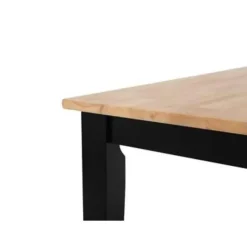 Rechthoekige Eettafels|Houten Eettafels-Beliani HOUSTON - Eettafel - Zwart - 75 x 120 cm - Rubberhout