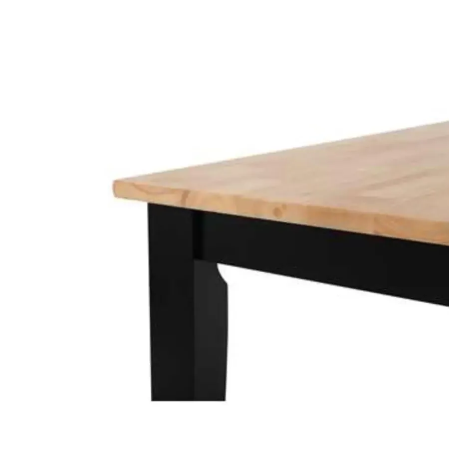Rechthoekige Eettafels|Houten Eettafels-Beliani HOUSTON - Eettafel - Zwart - 75 x 120 cm - Rubberhout