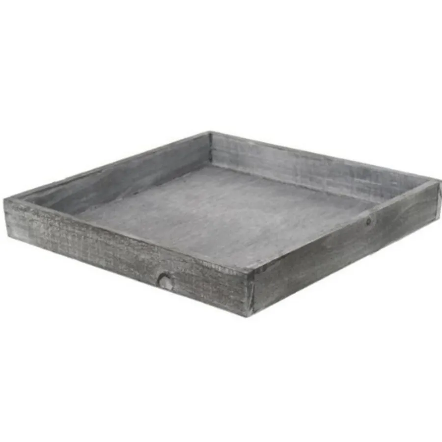 Merkloos Houten dienblad /plateau - grijs - 30 cm - Woondecoratie