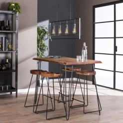 Hoyz Collection Hoyz - Bartafel Edge - Massief Acaciahout - Industrieel - 130x70x92