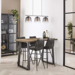Bartafels-Hoyz Collection Hoyz - Bartafel Industrieel - Massief Mangohout - Blank - Trapezium - 135x70x92
