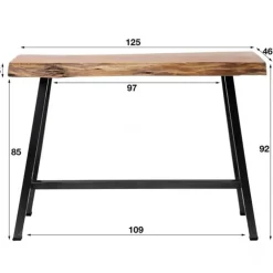 Hoyz Collection Hoyz - Bartafel Live Edge - 125cm Breed - 4 Personen - Hout - Bruin