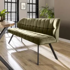Eetkamerbanken-Hoyz Collection Hoyz - Eetkamerbank Raster - 180cm Breed - Groen