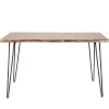 Industriële Eettafels-Hoyz Collection Hoyz - Eetkamertafel Edge - Hout - Bruin - 130x70x77