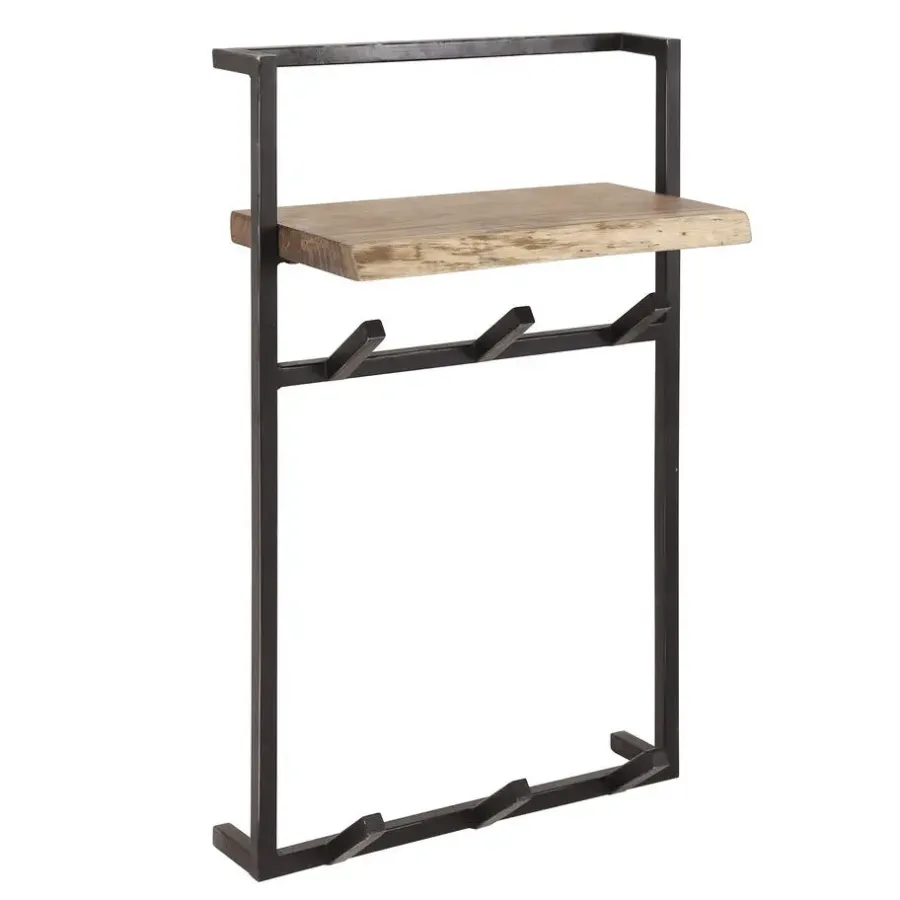 Kapstokken-Hoyz Collection Hoyz - Kapstok Air Solid Hoog - 6 Haken - Massief Acaciahout - 100x51x80
