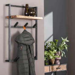 Kapstokken-Hoyz Collection Hoyz - Kapstok Air Solid Hoog - 6 Haken - Massief Acaciahout - 100x51x80