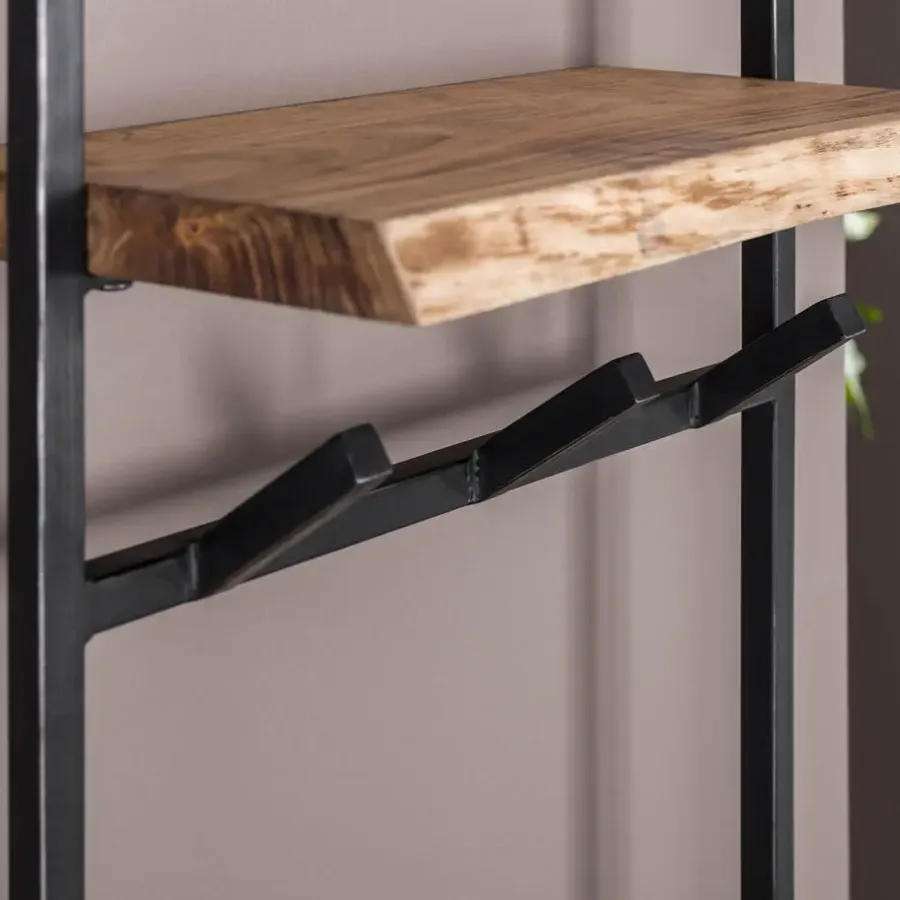 Kapstokken-Hoyz Collection Hoyz - Kapstok Air Solid Hoog - 6 Haken - Massief Acaciahout - 100x51x80