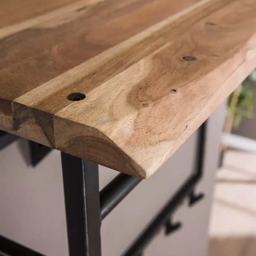 Kapstokken-Hoyz Collection Hoyz - Kapstok Edge Hoog - 12 Haken - Massief Acaciahout - 100x33x80