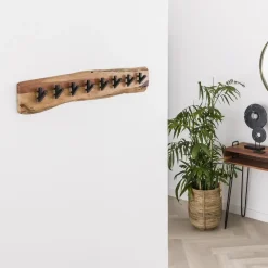 Kapstokken-Hoyz Collection Hoyz - Kapstok Edge met 8 haken - Grijs - Wandkapstok