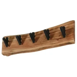 Kapstokken-Hoyz Collection Hoyz - Kapstok Edge met 5 haken - Grijs - Wandkapstok