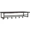 Kapstokken-Hoyz Collection Hoyz - Kapstok Yucon - 6 Haken - Massief Acaciahout - Zwart - 100x30x27