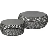 Salontafels-Hoyz Collection Hoyz - Salontafel Maze - Zwart/Grijs Metaal - Set van 2 - 75x75x30