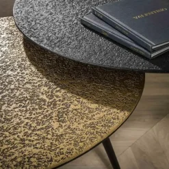 Hoyz Collection Hoyz - Salontafel Metallic - Rond - Grijs - Set van 2