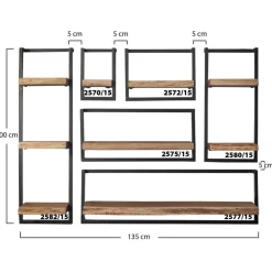Wandplanken-Hoyz Collection Hoyz - Wandplank Edge - 20cm - Acaciahout - Bruin
