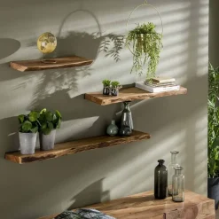 Wandplanken-Hoyz Collection Hoyz - Wandplank Edge - 90cm Breed - Acaciahout - Bruin