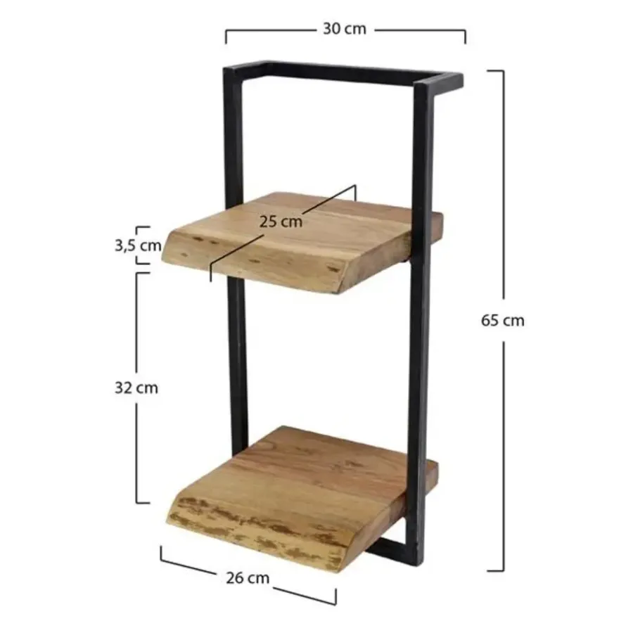 Hoyz Collection Hoyz - Wandplank Edge - 30cm - Acaciahout - Bruin