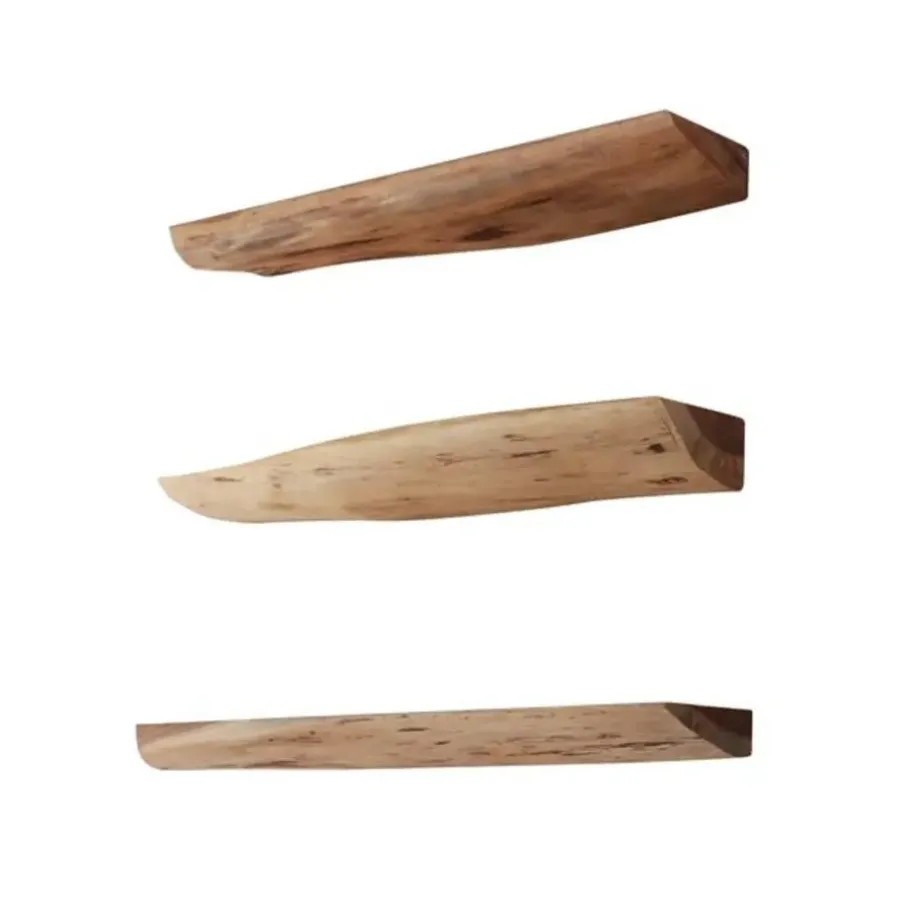 Wandplanken-Hoyz Collection Hoyz - Wandschap Edge - 60cm - Set van 3 - Bruin