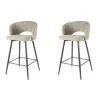 Barkrukken-Hoyz Collection - Barstoel Boucle Salon - Tissee Cargo Zandkleur - Set van 2