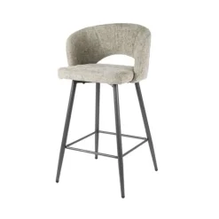 Barkrukken-Hoyz Collection - Barstoel Boucle Salon - Tissee Cargo Zandkleur - Set van 2