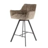 Barkrukken-Hoyz Collection - Barstoel Raster Draaibaar - 2 Stuks - Rich Champagne