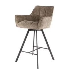 Barkrukken-Hoyz Collection - Barstoel Raster Draaibaar - 2 Stuks - Rich Champagne