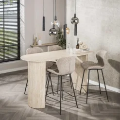 Bartafels-Hoyz Collection - Bartafel Romano Arch Plat Ovaal 180cm - Keramiek Travertin