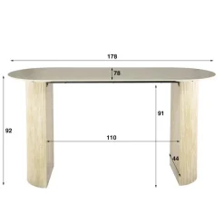Bartafels-Hoyz Collection - Bartafel Romano Arch Plat Ovaal 180cm - Keramiek Travertin