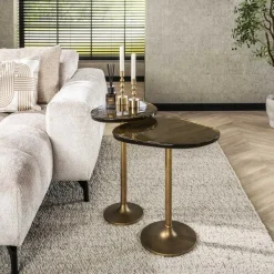 Bijzettafels-Hoyz Collection - Bijzettafel Eclipse M - Goud Antiek Finish