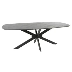 Hoyz Collection - Eetkamertafel 215 Deens Ovaal - 3D Melamine Slate Stone
