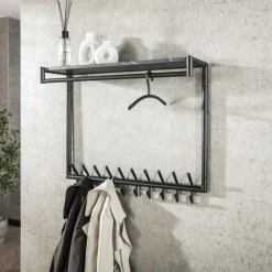 Kledingopbergers-Hoyz Collection - Garderobehanger Ronde Buis - Gun Metal - 6 Stuks