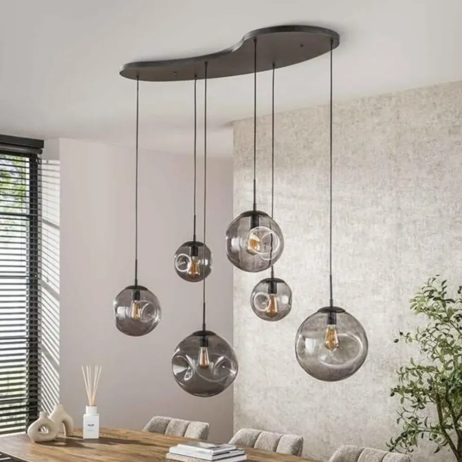 Hoyz Collection - Hanglamp Stellar Black 6-lichts - Artic Zwart