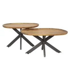 Salontafels-Hoyz Collection - Salontafel Spider - Massief Acacia Naturel - Set van 2