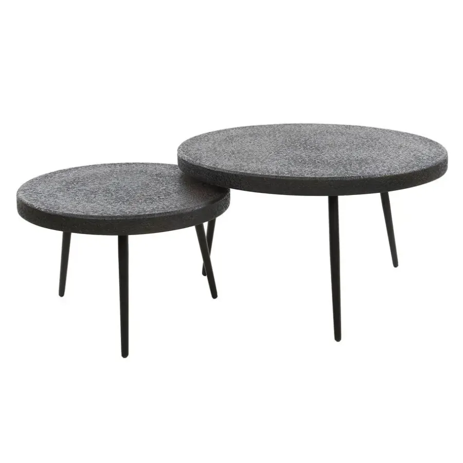 Salontafels-Hoyz Collection - Salontafel Drop Shape - 3D Zwart Bruin - Set van 2