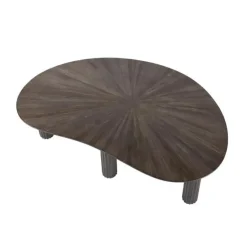 Salontafels-Hoyz Collection - Salontafel 110cm Niervormig Maya Teak - Teak Rust Brown
