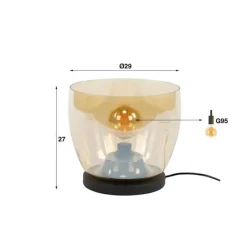 Hoyz Collection - Vloerlamp UP L - Amberkleurig Glas - Ø29