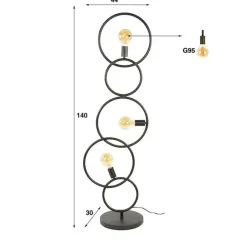 Staande Lampen-Hoyz Collection - Vloerlamp Loop 3-lichts - Artic Zwart