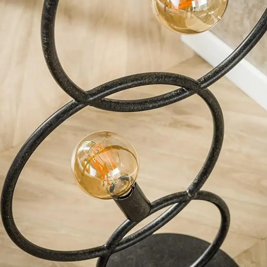 Staande Lampen-Hoyz Collection - Vloerlamp Loop 3-lichts - Artic Zwart