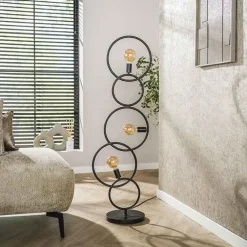 Staande Lampen-Hoyz Collection - Vloerlamp Loop 3-lichts - Artic Zwart