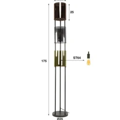 Hoyz Collection - Vloerlamp Lucente Tricolore 3-lichts - Artic Zwart