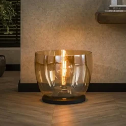 Staande Lampen-Hoyz Collection - Vloerlamp UP XXL - Amberkleurig Glas - Ø48