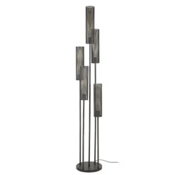 Hoyz Collection - Vloerlamp 5L Getrapt Tube Mesh - Artic Zwart