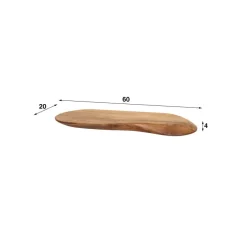 Wandplanken-Hoyz Collection - Wandplank 90cm Organic - Massief Acacia Naturel