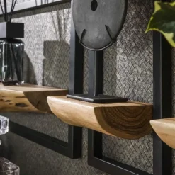 Wandplanken-Hoyz Collection - Wandschap Set Edge - Massief Acacia Naturel - Set van 5