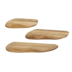 Wandplanken-Hoyz Collection - Wandschap Organic - Massief Acacia Naturel - Set van 3