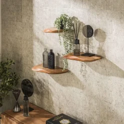 Wandplanken-Hoyz Collection - Wandschap Organic - Massief Acacia Naturel - Set van 3
