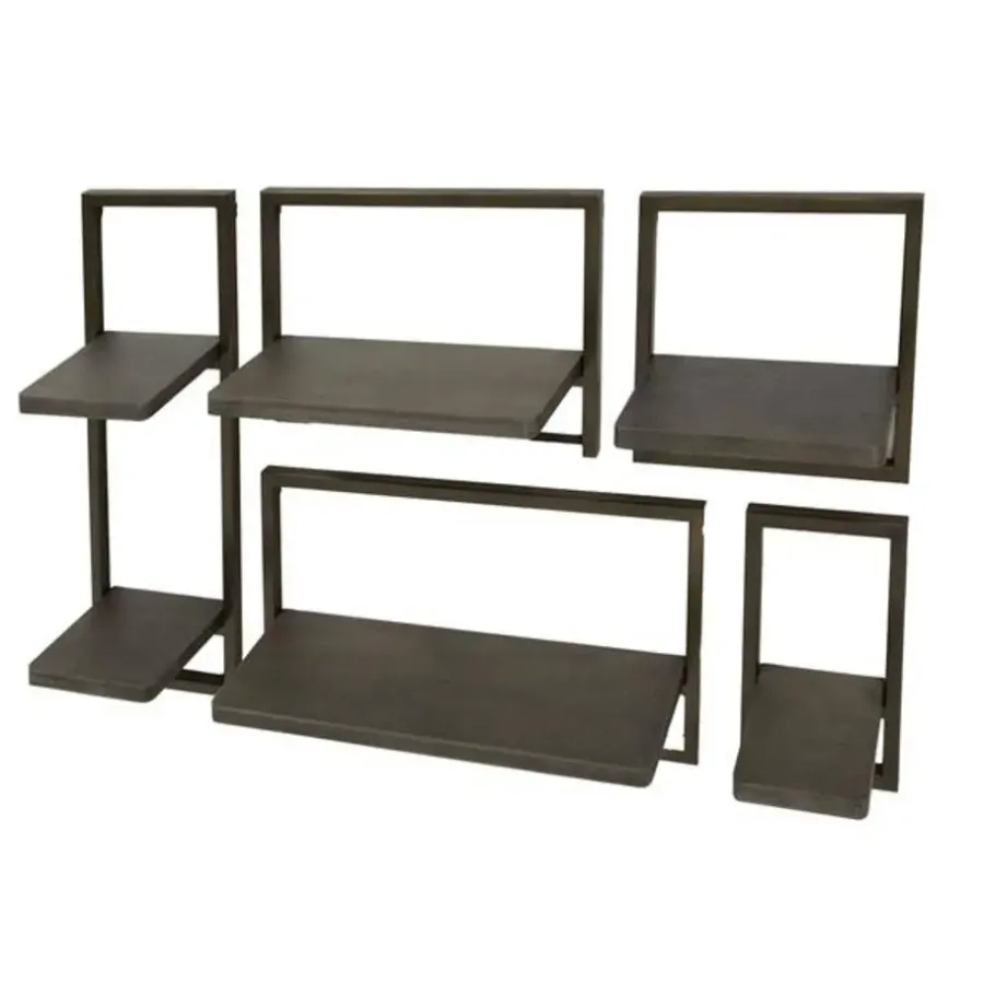 Wandplanken-Hoyz Collection - Wandschap Ferro - Brons Antiek - Set van 5