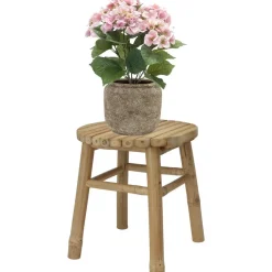 Krukjes-H&S Collection Krukje - plantentafel - bamboe - bruin - 35x38 cm