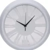 Klokken-H&S Collection Wandklok Memphis - D37 cm - kunststof - ivoor wit