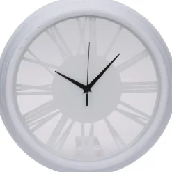 Klokken-H&S Collection Wandklok Memphis - D37 cm - kunststof - ivoor wit